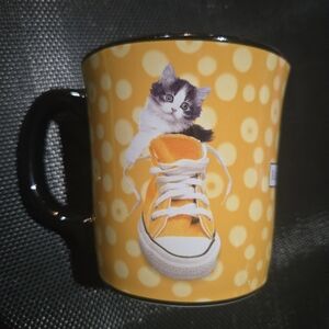 Keith Kimberlin Kitty in Converse Sneaker Coffee Tea Mug Yellow Encore Group